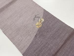 鈴に松・花模様織出し名古屋帯